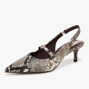 Franco Sarto Khloe Snakeskin Slingback Kitten Heels